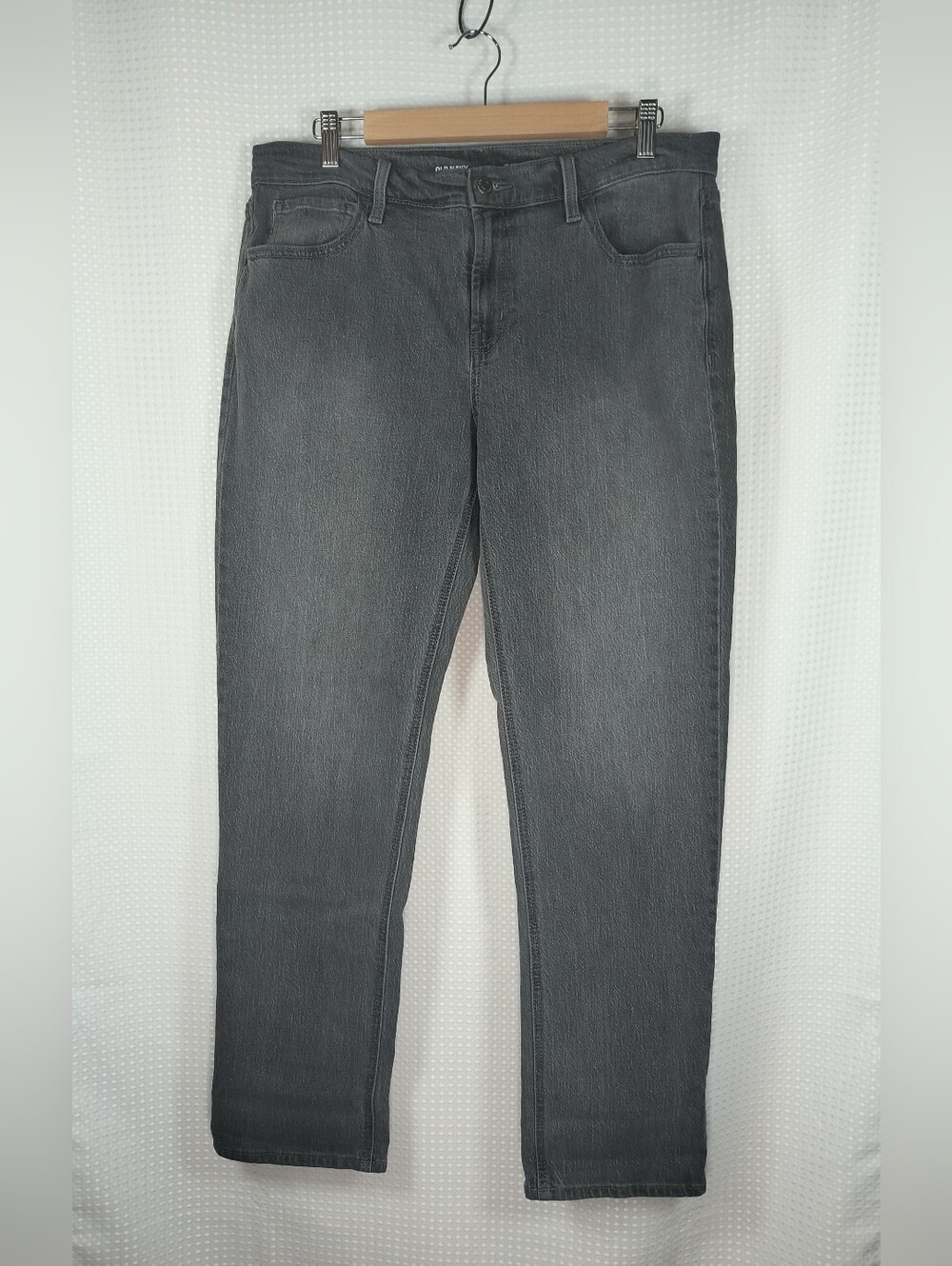 Old Navy Mid-rise Wow Boyfriend Jeans Women's 12 Faded Black Grunge Relaxed Fit